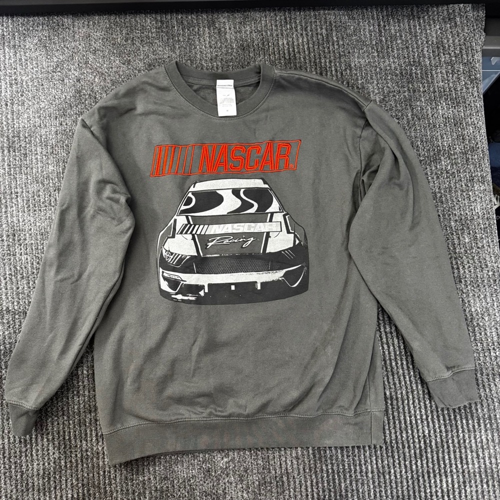 NASCAR Daytona 500 Racing Sweatshirt Freeze Gray Crewneck Graphic Size M